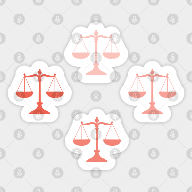 Pink Law Scales of Justice - Lawyer - Sticker | TeePublic
